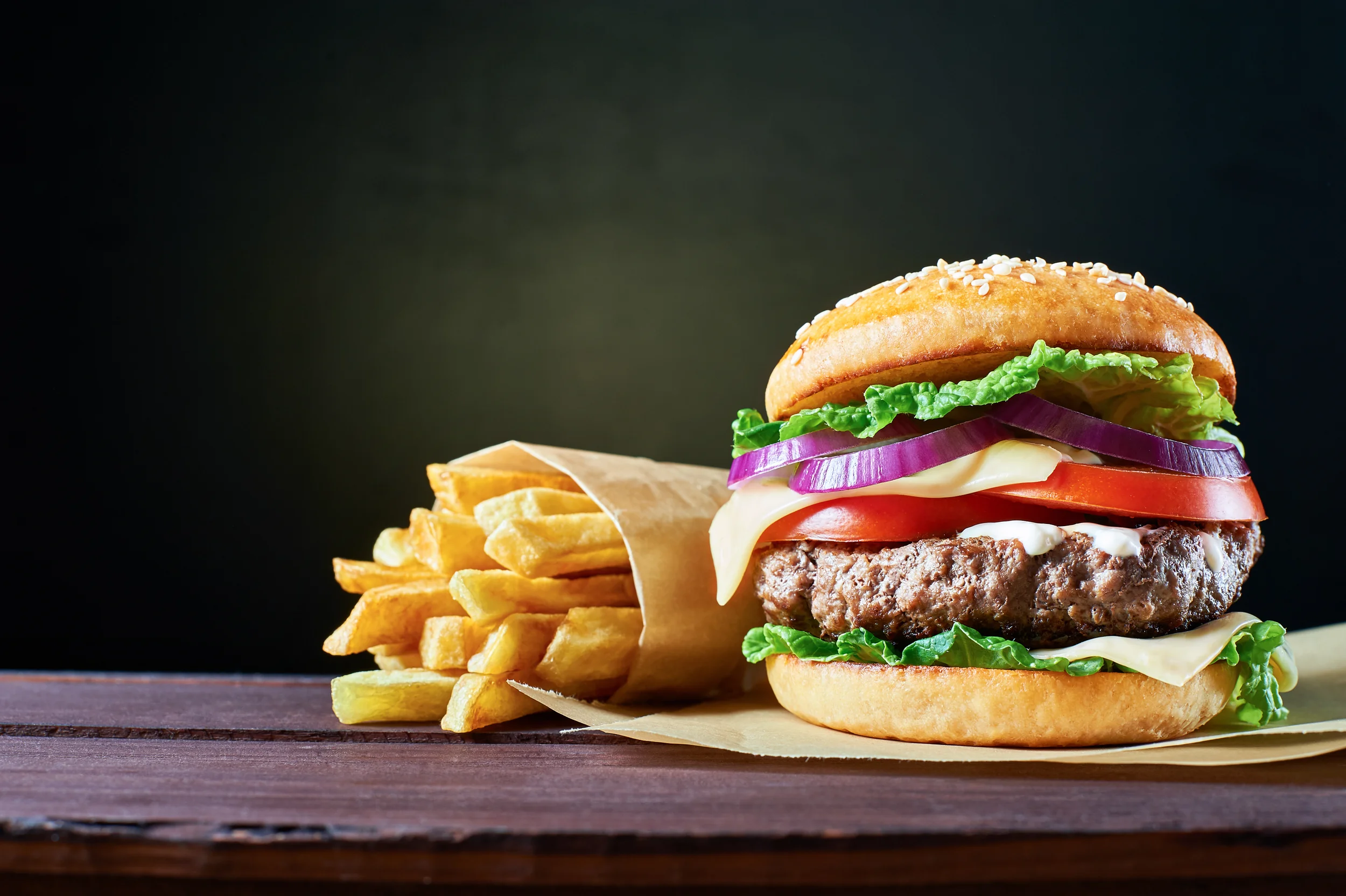 Burger and fries