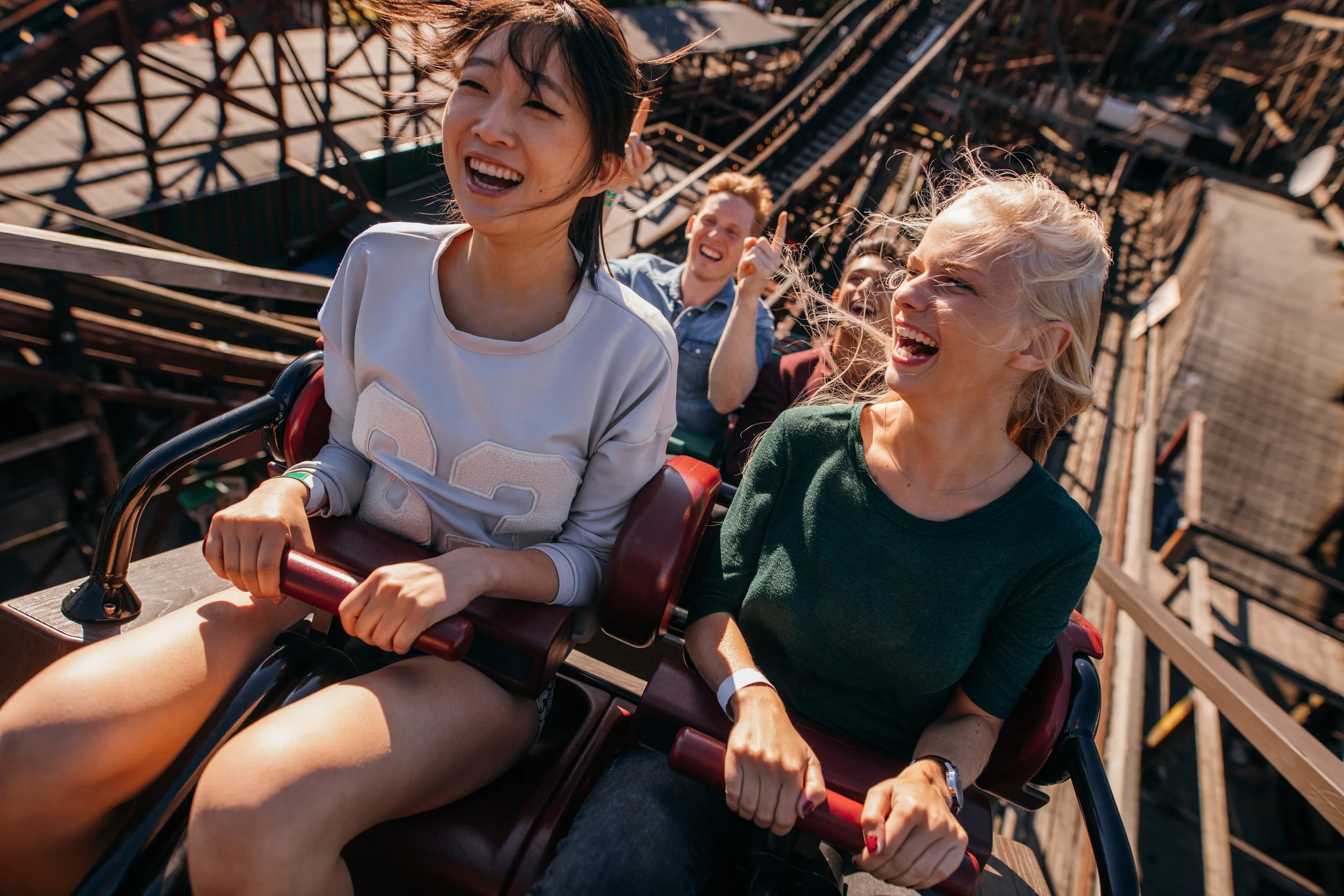 People on rollercoaster