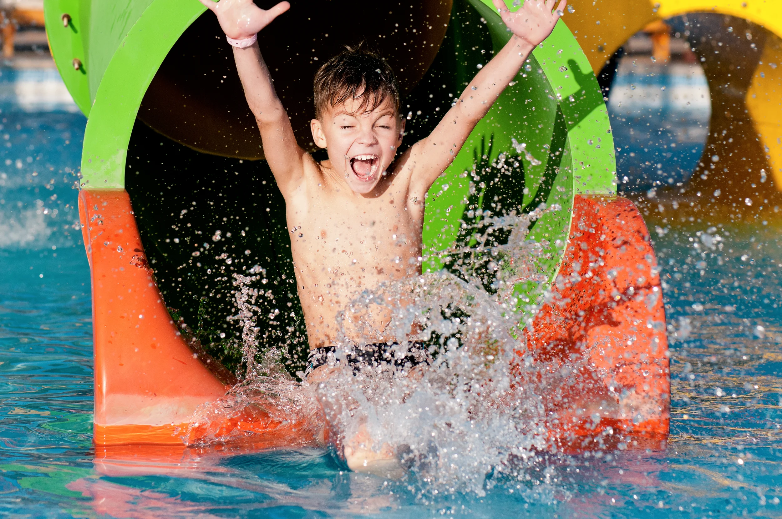 Child playing in water